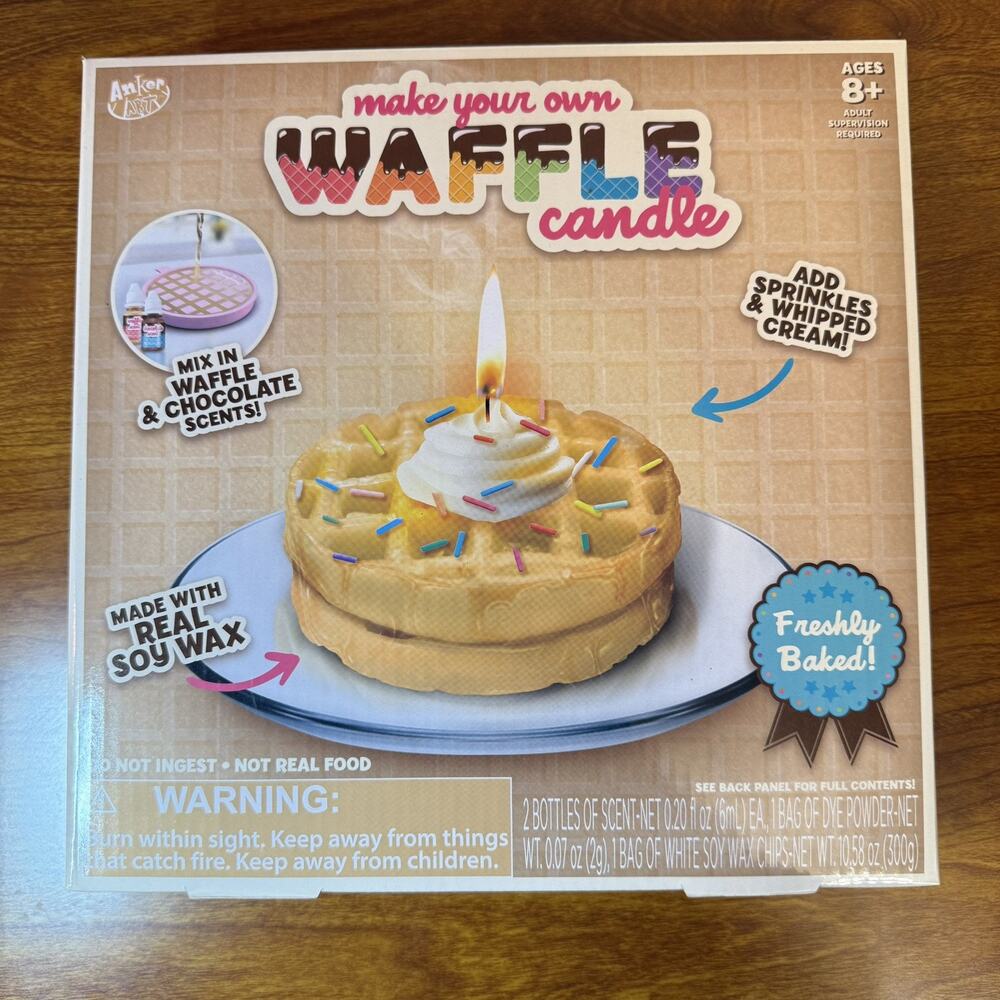 Make Your Own Waffle Candle Kit Chocolate & Waffle Scent NEW